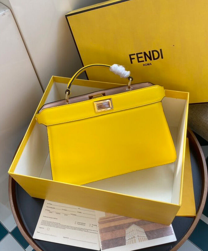 Fendi Peekaboo Iseeu EastWest Handbag 8BN323 Yellow